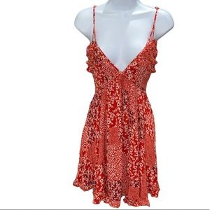 Selfie Leslie Red Floral Midi Dress